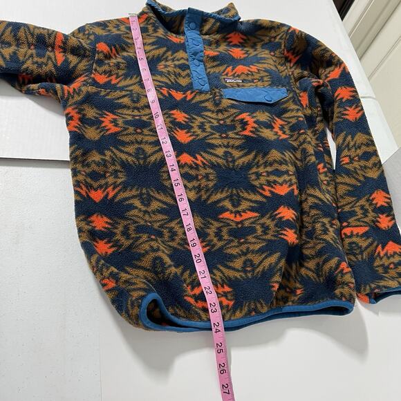 Patagonia Synchilla Youth XL 14 Lightweight Aztec Tribal T-Snap Fleece Pullover - Picture 12 of 13